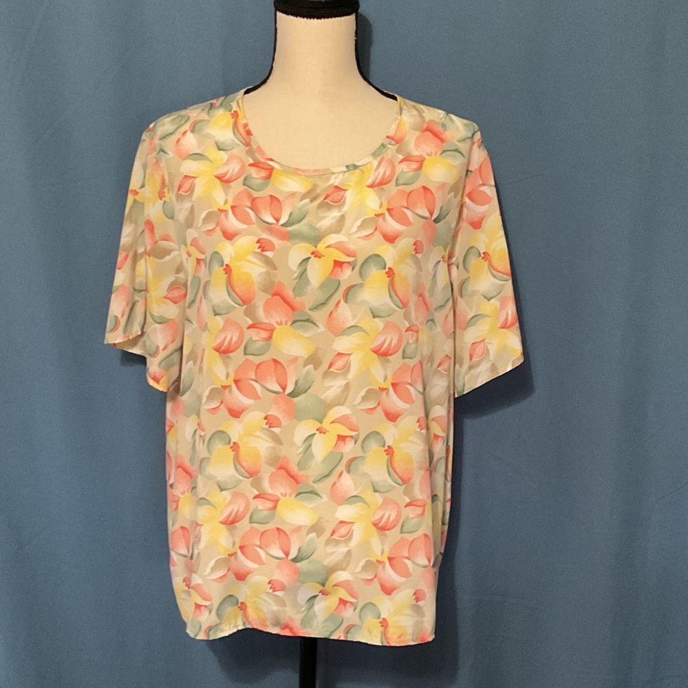 Kathie Lee Collection Multicolor Floral Blouse